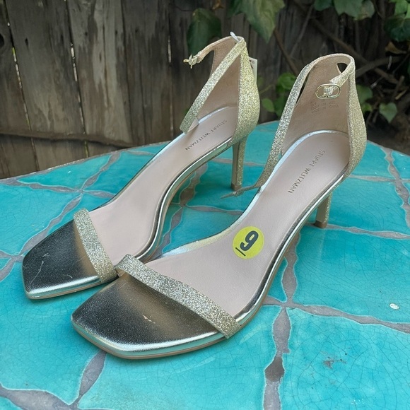 Stuart Weitzman Shoes - Stuart weitzman Amelina 75 Platino Fig Fine Glitter NEW